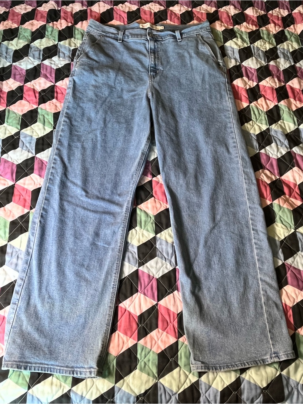 Signature by Levi Strauss Light Blue Wide-Leg Jeans-Size 14